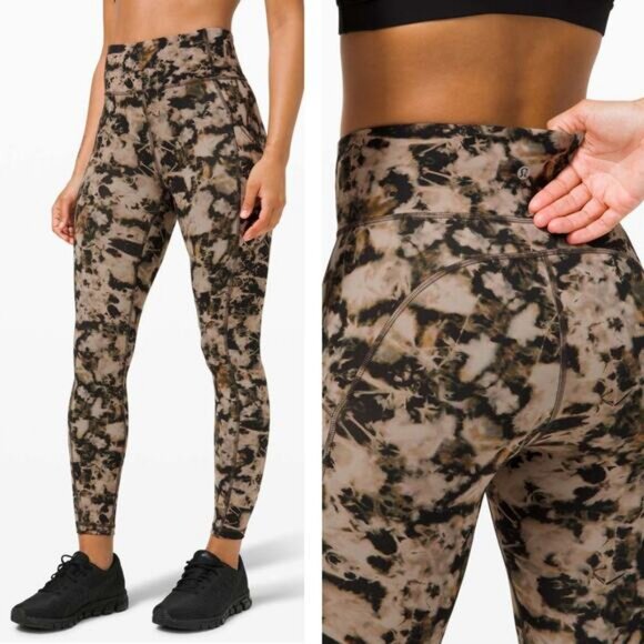 lululemon athletica Pants - LULULEMON Invigorate High-Rise Tight 25" Size 2 Dispersed Light Raw Linen Multi